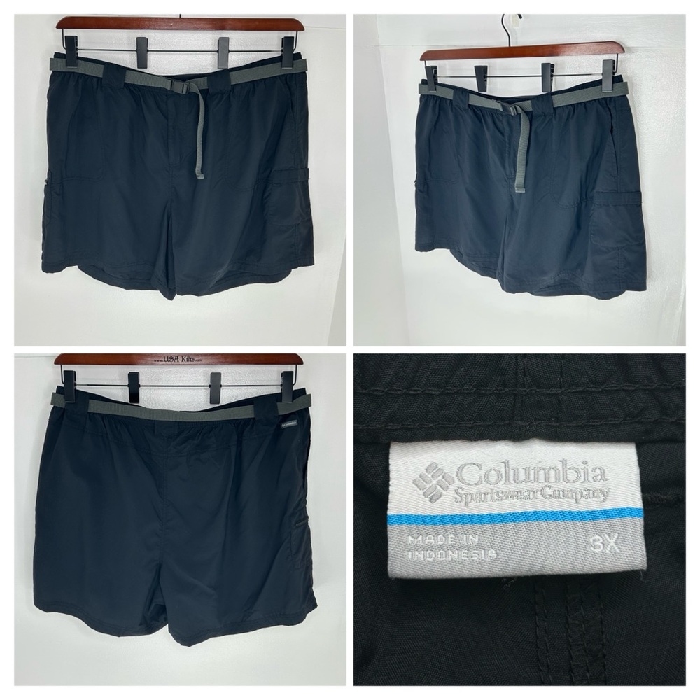 Columbia Womens‎ Belted Cargo Shorts Size 3X Black Outdoor Hiking Active 40x6